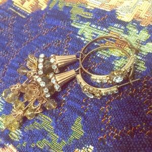 Metallic Golden Pearl Earrings